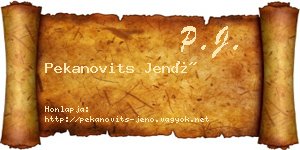 Pekanovits Jenő névjegykártya